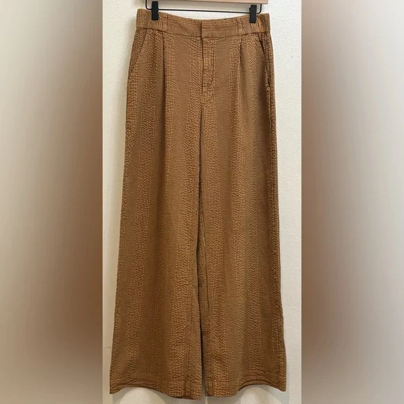 NWT Free People Seersucker Wide Leg Pants Small $138 - Picture 3 of 10